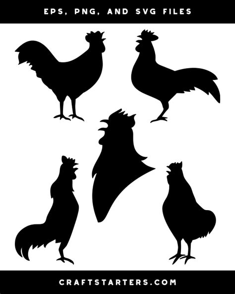 Crowing Rooster Silhouette Clip Art