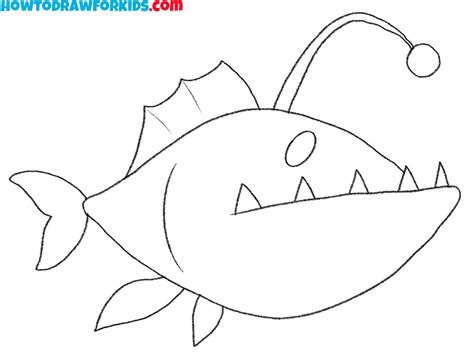 How to Draw an Anglerfish - Easy Drawing Tutorial For Kids