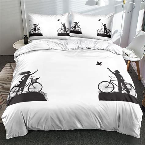 Bedding Set King Bedroom Comforter Cover Sets for Couples 3 Piece Black ...