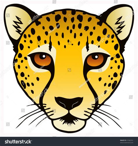 Vector Ink Illustration Cheetahs Head Stock Vector 61582741 - Shutterstock