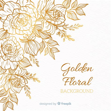 Premium Vector | Golden floral background