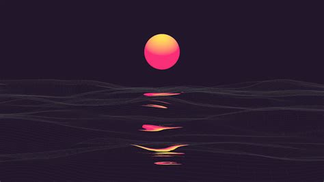 3840x2160 A Glitchy Retro Wave Sunrise 4k Wallpaper Hd Nature 4k ...