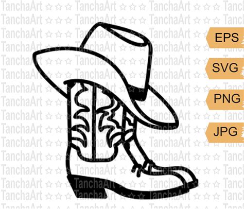 Cowboy Boots Svg Cowboy Hat Svg Printable Vector Western Canada ...