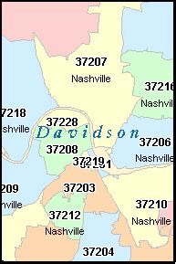 Free Zip Code Map Nashville Tn - United States Map