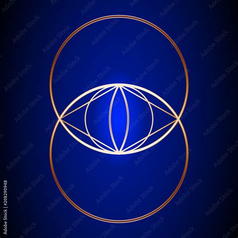 Gold Sacred Geometry Vesica Piscis symbol on background Stock Vector ...