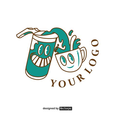 design logo vintage cup and soft drink free vector | VECTORPIC