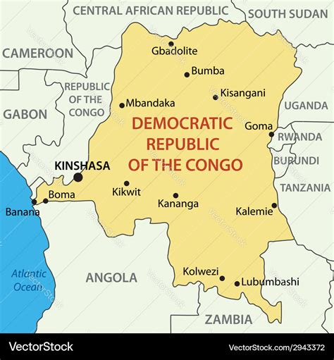 Democratic republic congo - map Royalty Free Vector Image