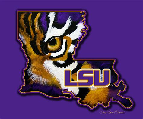 Lsu Louisiana Tiger Eye Painting by Stacey Blanchard