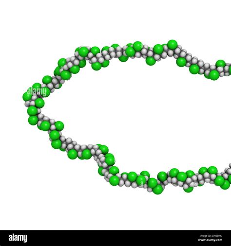 poly(vinyl chloride) plastic (PVC), chemical structure - linear ...