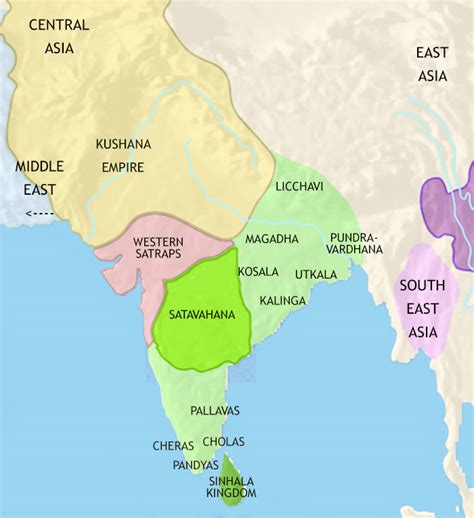 Map of India and South Asia in 30 BCE: Powerful Regional Kingdoms ...