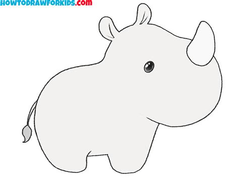 How to Draw an Easy Rhino - Easy Drawing Tutorial For Kids