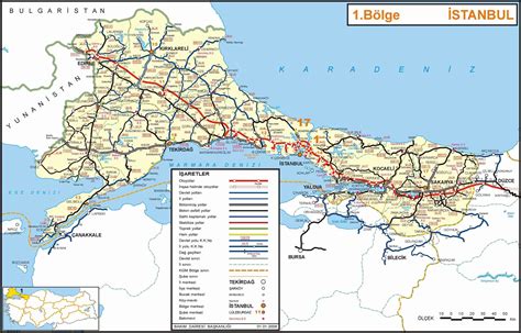 Detailed road map of Istanbul section of Turkey. Istanbul section of ...