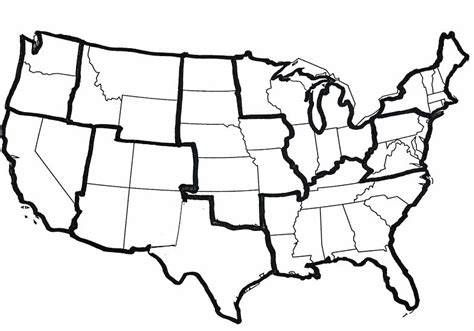 Blank 5 Regions Of The United States Printable Map - Blank Printable