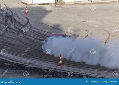 Car Drifting Race Competition on a Track Stock Photo - Image of motor ...