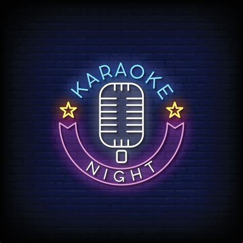 Karaoke Night Neon Signs Style Text Vector 3560439 Vector Art at Vecteezy