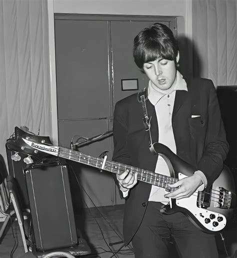 Paul McCartney during the Rubber Soul sessions, with a capo on his ...