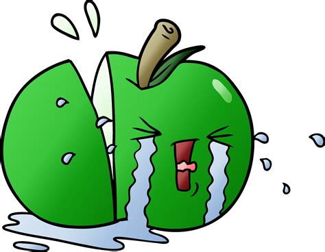 cartoon apple crying 12444725 Vector Art at Vecteezy