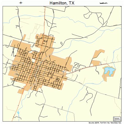 Hamilton Texas Street Map 4831952