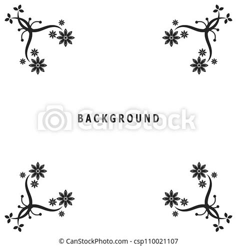 Black flower silhouette vector template illustration. | CanStock