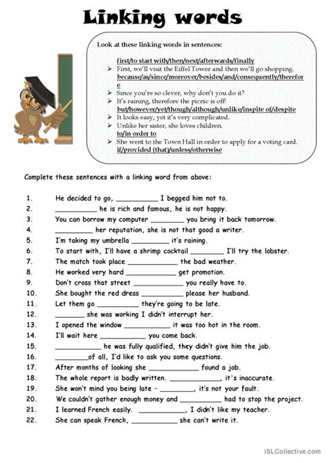 Linking words general gramma…: English ESL worksheets pdf & doc