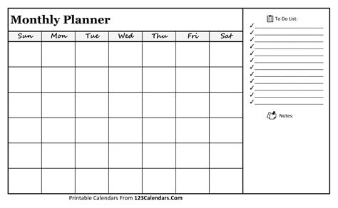 Month Planner Printable