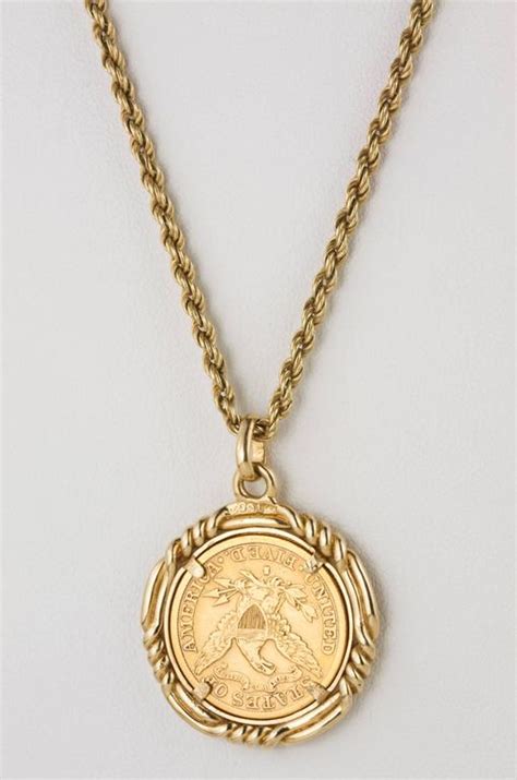 1892 Gold Coin Pendant at 1stDibs | 14k gold coin pendant necklace ...