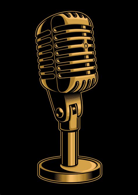 Vector illustration of color microphone on dark background 560972 ...