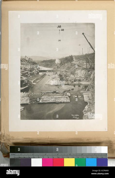 Ashokan Reservoir. View of Olive Bridge dam just after removal of the ...