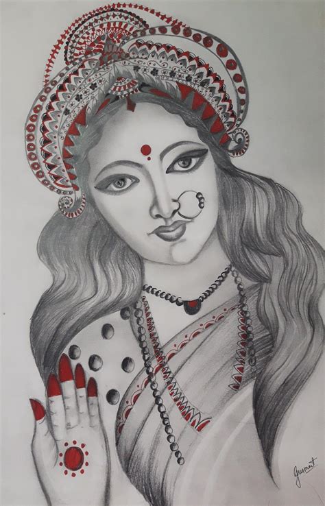 46+ pencil sketch simple easy drawing of durga maa - JeddMalloch