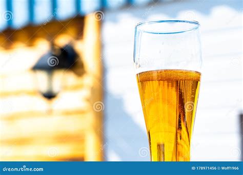 Tall Glass with Beer. a Pint of Beer Stock Photo - Image of slow ...