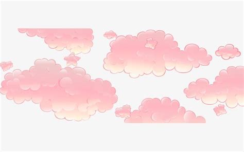 Hand Drawn Cartoon Pink Clouds PNG Images, Cartoon Vector, Hand Painted ...