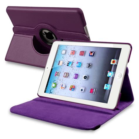 Shop INSTEN Purple Leather Swivel Tablet Case Cover for Apple iPad Mini ...