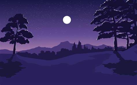 Moonlight Forest Wallpaper