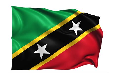 Saint Kitts and Nevis Waving flag Realistic Transparent Background ...