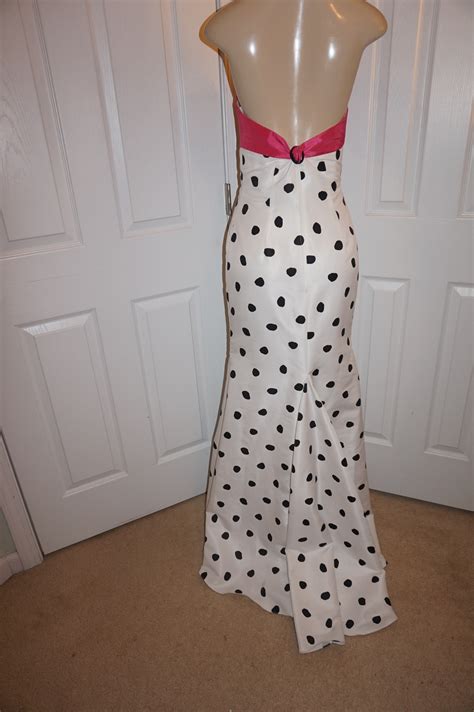 Divaxpress Resale | Vintage Jovani White/Pink polka Dot Dress Size M ...