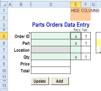 Excel Data Entry and Update Form