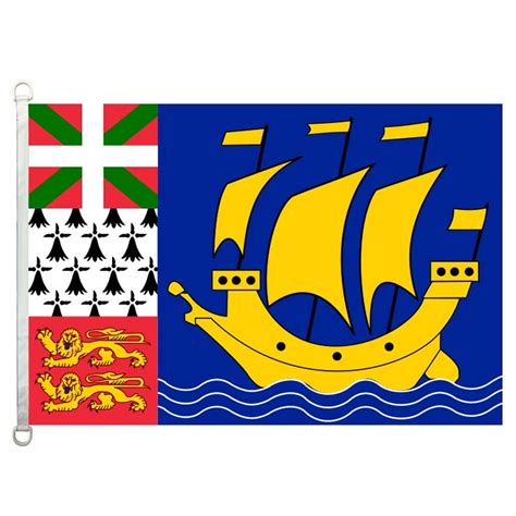 St Pierre and Miquelon national flag,90*150CM size, 120g/m2 knitted ...