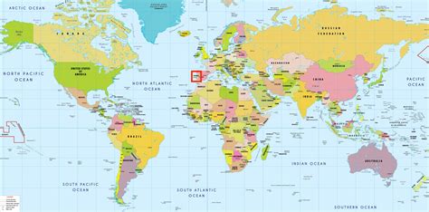 Portugal Country In World Map - Carley Winifred