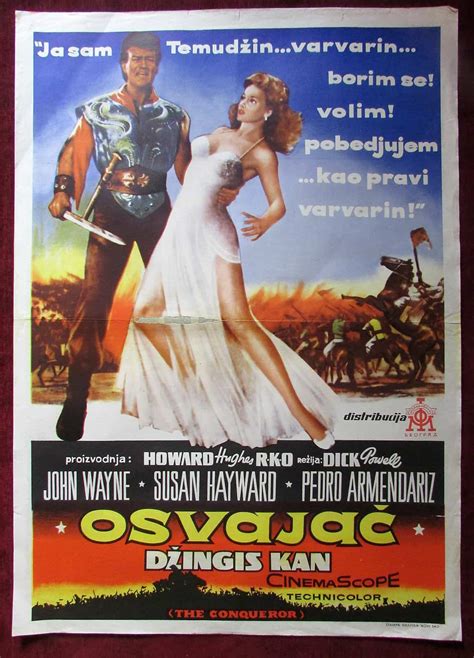 1956 Original Movie Poster The Conqueror John Wayne Susan Hayward Dick ...