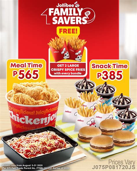 Jollibee – FREE 2 Large Crispy Fries for Every Order of Family Savers ...