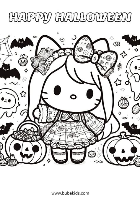 Hello Kitty Halloween Coloring Pages Minister Coloring