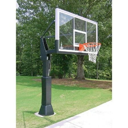 Barbarian 72-Inch Adjustable Inground Basketball Hoop System with Glass ...