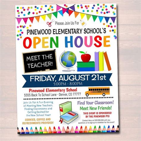 School Open House Event Flyer - Editable Template | School open house ...