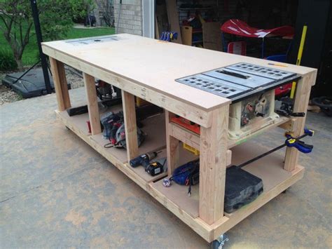 I Built a Rolling Workbench | Werkbank, Werkbank ideeën, Werkbank plannen