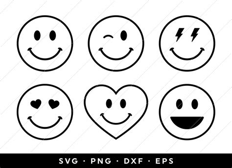 Cricut Emoji svg Cutting Files Square Smiley Face SVG Bundle Instant ...