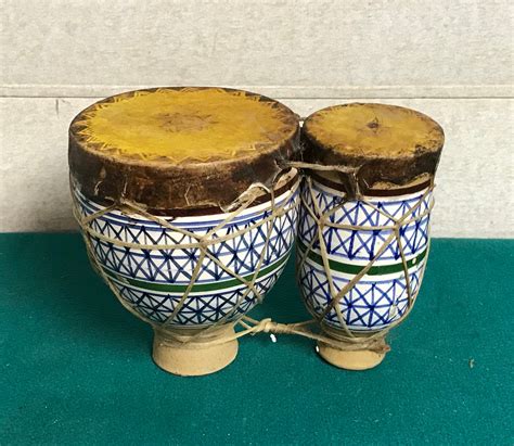 Moroccan Tam Tam Drums, Ceramic Bongo Drums, Double Tamtam Drum, Tribal ...