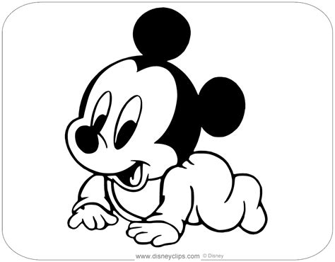 Coloring pages of Baby Mickey crawling #disney, #disneybabies, # ...