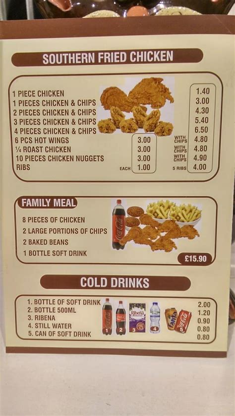 Menu at Anchor Fish and Chips fast food, Ongar