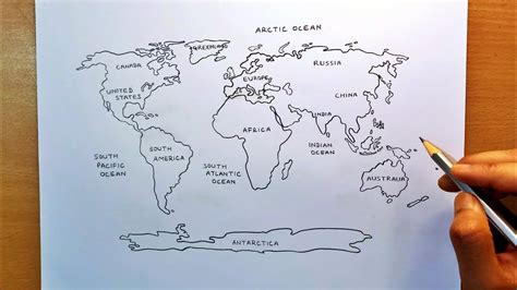 How To Draw World Map With Continents - Design Talk