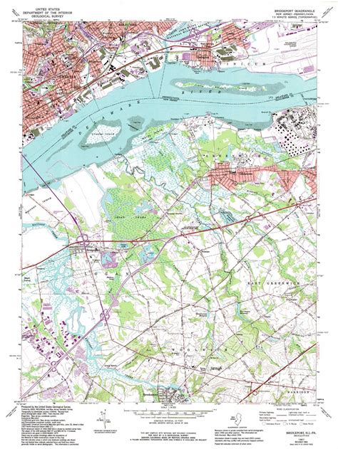 Bridgeport topographic map, NJ, PA - USGS Topo Quad 39075g3